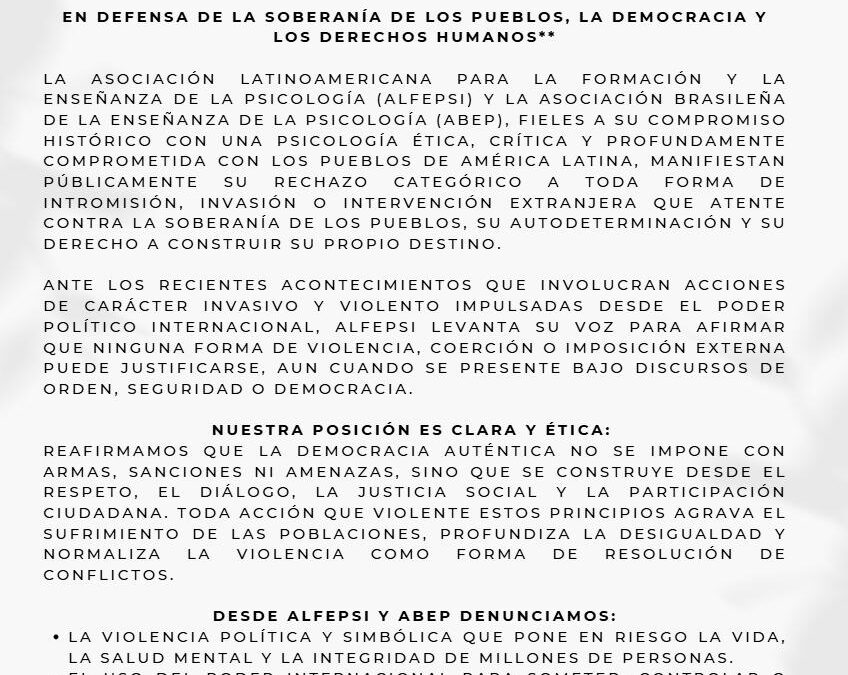 En defensa de la soberanía de los pueblos, la democracia y los derechos humanos